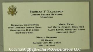 Collection of Cards Including Business Card, Membership Cards and Admittance Ticket to the US Senate Gallery.