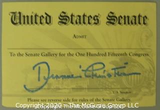 Collection of Cards Including Business Card, Membership Cards and Admittance Ticket to the US Senate Gallery.