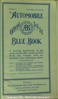 The Automobile Official 1911 Blue Book Volume 1, New York & Canada