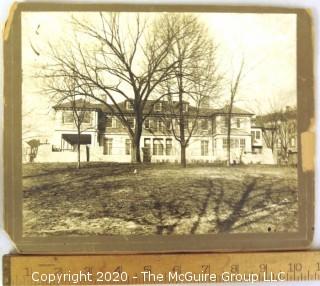 Black & White Sepia Tone Cabinet Card of Large House. Measures approximately 8" x 10".