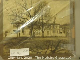 Black & White Sepia Tone Cabinet Card of Large House. Measures approximately 8" x 10".