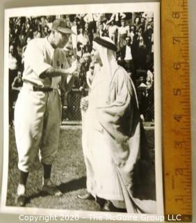 Vintage 8 x 10" B&W Photo of Ted Williams Talking Baseball with Shiek; Circa 1945