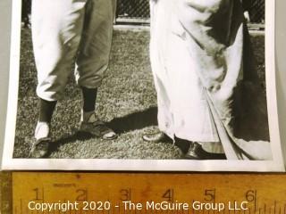 Vintage 8 x 10" B&W Photo of Ted Williams Talking Baseball with Shiek; Circa 1945