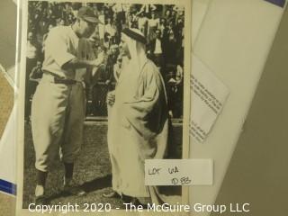 Vintage 8 x 10" B&W Photo of Ted Williams Talking Baseball with Shiek; Circa 1945