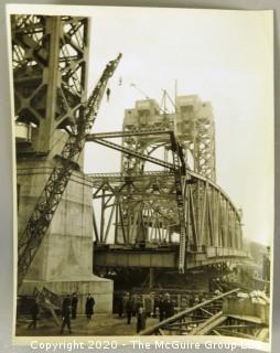 Black & White Photograph of the Construction of the Tri-Boro Bridge New York City, NY from 1929. Measures approximately 8" x 10".