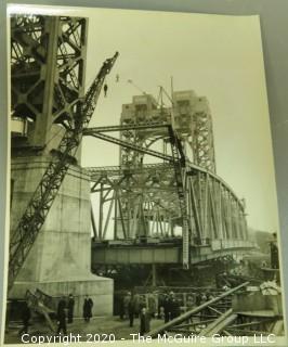 Black & White Photograph of the Construction of the Tri-Boro Bridge New York City, NY from 1929. Measures approximately 8" x 10".