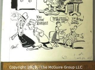 Vintage Signed Cartoon Board from Al Banks. Very Timely. 