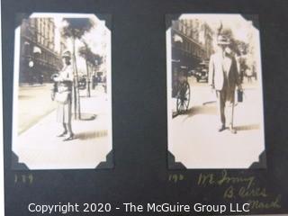 1920's Family Photo Album with Black & White Pictures of Travel from Buenes Aires to California. 