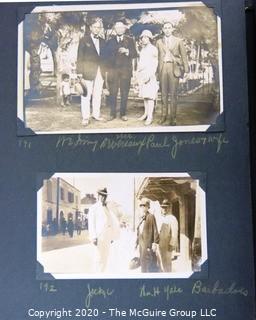 1920's Family Photo Album with Black & White Pictures of Travel from Buenes Aires to California. 