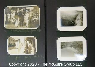 1920's Family Photo Album with Black & White Pictures of Travel from Buenes Aires to California. 