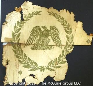 Three Wallpaper Remnants from Renovation of US Capital in early 1900's with Eagle Pattern.  