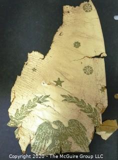 Three Wallpaper Remnants from Renovation of US Capital in early 1900's with Eagle Pattern.  