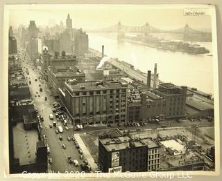 Vintage Black & White Photograph of the Site Chosen for the Head Quarters of the United Nations in New York, NY.  Circa 1940's.  Measures approximately 8" x x10".