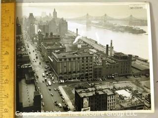 Vintage Black & White Photograph of the Site Chosen for the Head Quarters of the United Nations in New York, NY.  Circa 1940's.  Measures approximately 8" x x10".