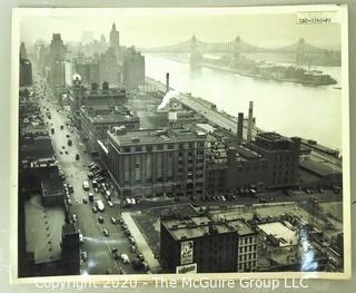 Vintage Black & White Photograph of the Site Chosen for the Head Quarters of the United Nations in New York, NY.  Circa 1940's.  Measures approximately 8" x x10".