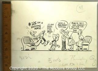 Vintage Signed Cartoon Board from Al Banks. 