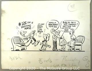 Vintage Signed Cartoon Board from Al Banks. 