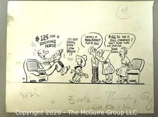 Vintage Signed Cartoon Board from Al Banks. 