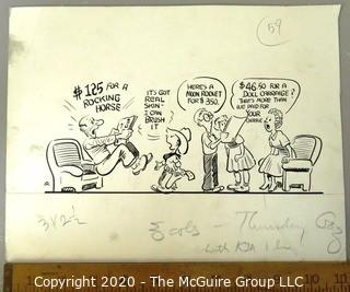 Vintage Signed Cartoon Board from Al Banks. 