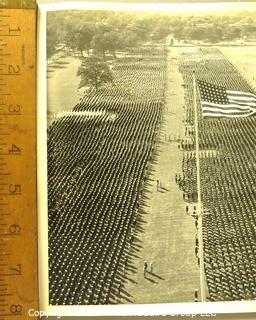 Black & White Official Navy Photograph of Review at Great Lakes Naval Training Station Parade Grounds