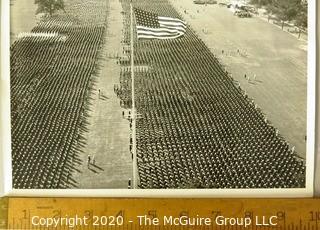 Black & White Official Navy Photograph of Review at Great Lakes Naval Training Station Parade Grounds