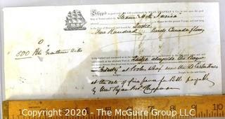 Antique Shipping Transportation Ephemera from 1864, Bill of Lading, Quebec