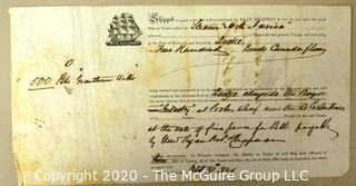 Antique Shipping Transportation Ephemera from 1864, Bill of Lading, Quebec