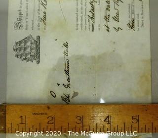 Antique Shipping Transportation Ephemera from 1864, Bill of Lading, Quebec