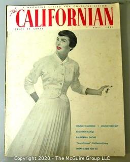 Two 1952 The Californian Magazines - Fashion, Art & Leisure. 