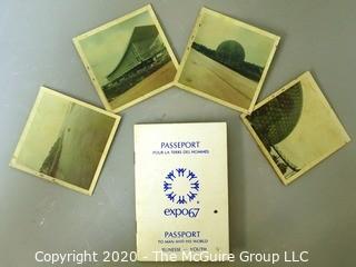 Set of 4 Polaroid Photos from the 1967 Canadian Expo 67 with Expo Passport.