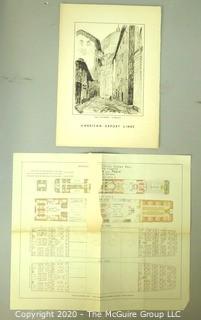 Ship Ephemera including 1938 menu of steamship and America Line Ship Plan or Map.
