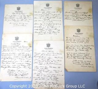 Collectible: Paper: 1926: handwritten poems on hotel letterhead: by Arnold (??????)