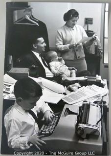 Walt Sheridan and family in Justice Department Office.  Large Format Black & White Photo from Justice Story, by A Rickerby.  