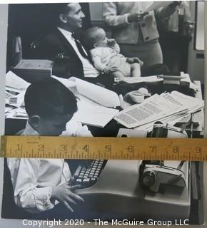 Walt Sheridan and family in Justice Department Office.  Large Format Black & White Photo from Justice Story, by A Rickerby.  