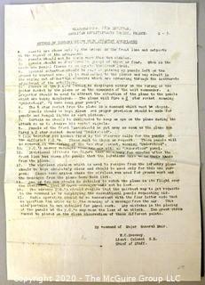 Collectable: Historical: Military: WWI: instructions documenting the ground to air communication methods used by the 28th Division in France Ref: MG Muir