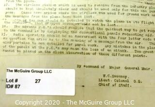 Collectable: Historical: Military: WWI: instructions documenting the ground to air communication methods used by the 28th Division in France Ref: MG Muir