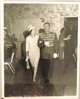 First Lady Lady Bird Johnson at the Congressional Wives Luncheon, May 1962, Black & White Defense Department Photograph.  Measures approximately 8" x 10".