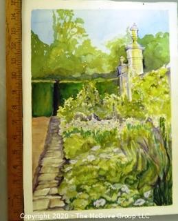 Art: Watercolor: unaccredited: Garden scene