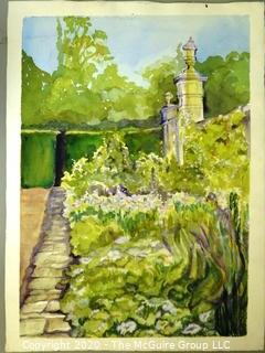 Art: Watercolor: unaccredited: Garden scene