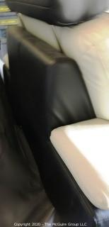 Black & White Modern Contemporary Faux Leather Arm Chair. (Description altered 7/29/20 @ 18:37 ET)