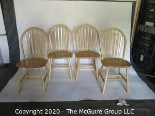 Set of 4 Wooden Dining Chairs