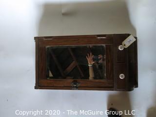 Antique Mirrored Wall Shelf or Cabinet. 