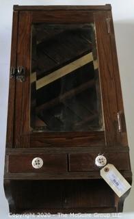 Antique Mirrored Wall Shelf or Cabinet. 