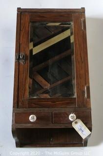 Antique Mirrored Wall Shelf or Cabinet. 