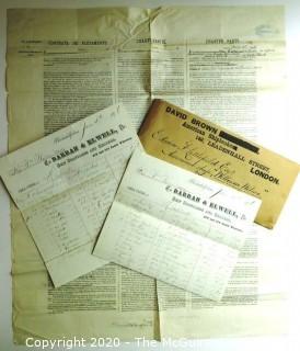 Group of Antique Ship Documents.  Includes Manifests & Inventory