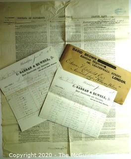 Group of Antique Ship Documents.  Includes Manifests & Inventory