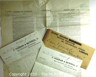 Group of Antique Ship Documents.  Includes Manifests & Inventory