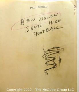 Photo: Collectible: Football: South High: 1957: Ben Nolen by Paul Siegel (Face)