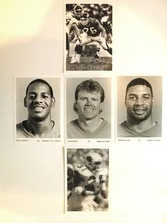 Collection of Five Football Photos and Headshots.