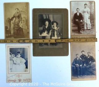 Five Antique Cabinet Cards of Family Photos.